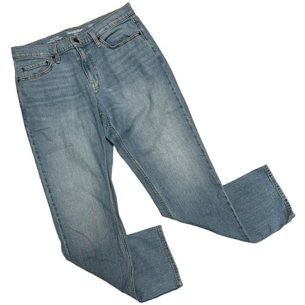 Goodfellow & Co. Men's Straight Light Blue Wash Jeans - Size 34W x 32L